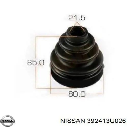 Пильник ШРКШа зовнішній, передній піввісі Nissan Tiida C11