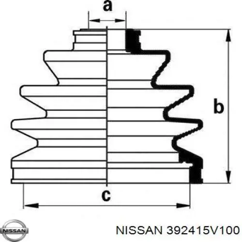 Пильник шарніра кутових швидкостей зовнішній передній Nissan/Infiniti 392415V100 ціна, від 9.97 USD