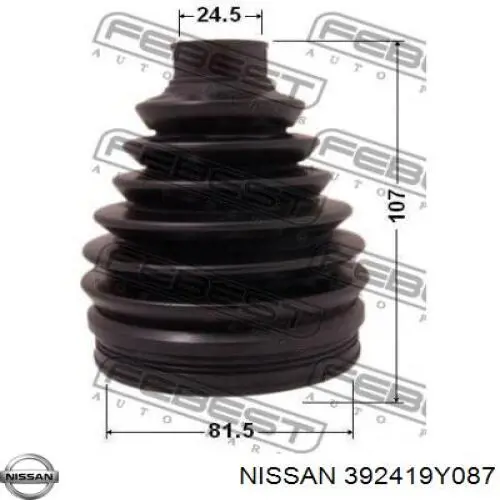 Пильник ШРУСа зовнішній, передній піввісі на Nissan Teana  J32