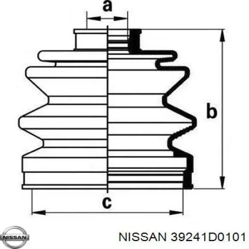 Пильник ШРУСа зовнішній, передній піввісі 39241D0101 Nissan