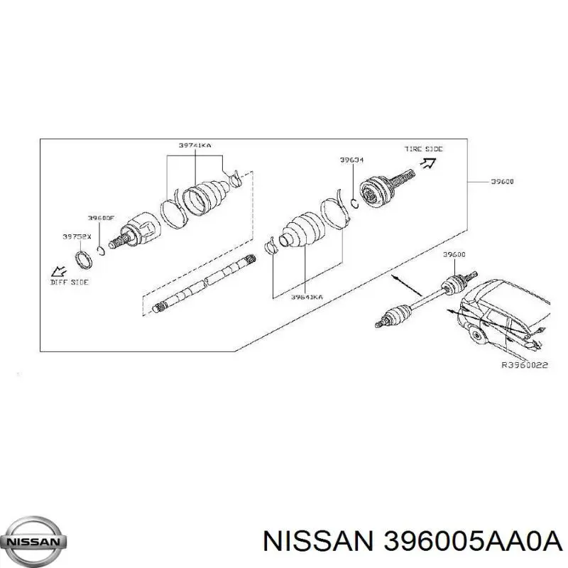 Піввісь задня Nissan Murano (Z52) (Нісан Мурано)
