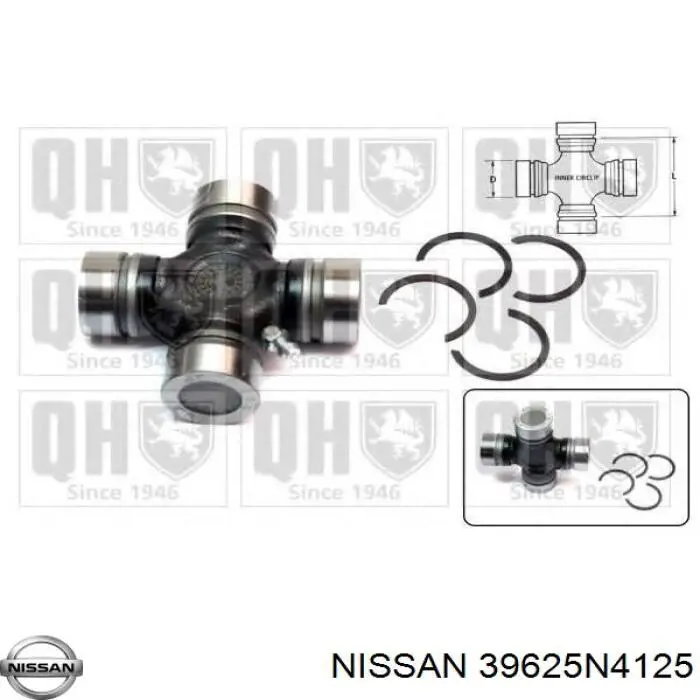 Хрестовина карданного валу Nissan/Infiniti 39625N4125 ціна, від 12.43 USD