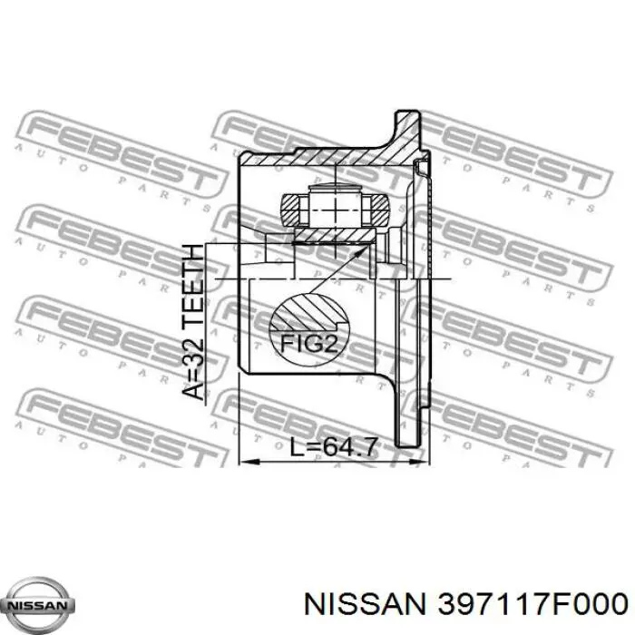 ШРКШ внутрішній, передній Nissan/Infiniti 397117F000 ціна, від 55.43 USD