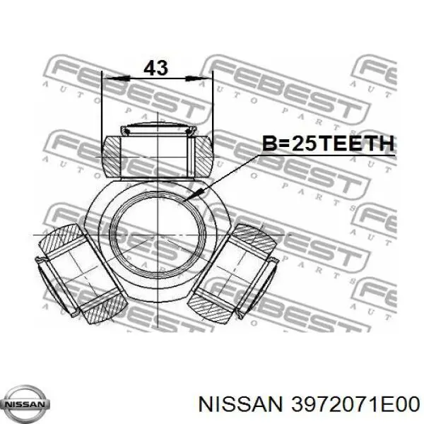 3972071E00 Nissan шрус внутрішній, тришиб/трипод/тріпоід