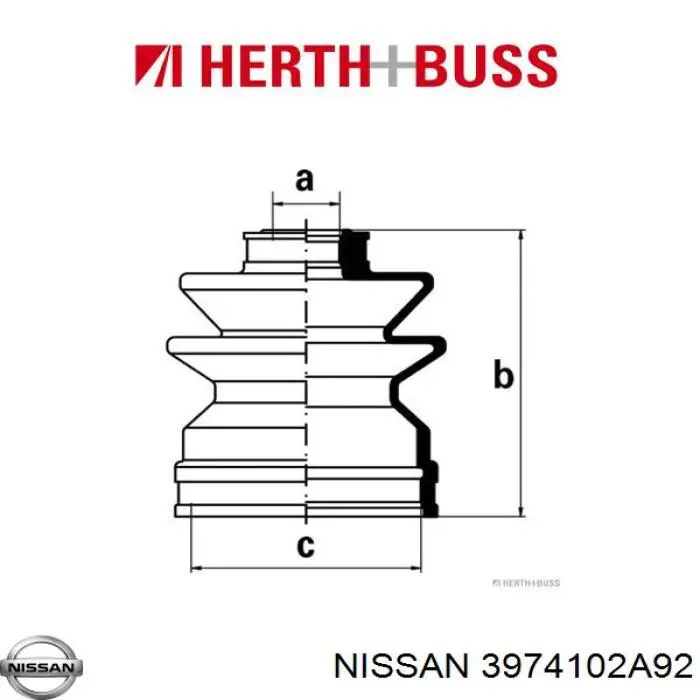 3974102A92 Nissan пильник шруса внутрішній, передній піввісі