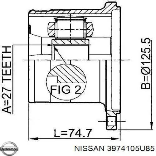 Купити 3974105U85 Nissan/Infiniti Пильник шарніра кутових швидкостей внутрішній передній