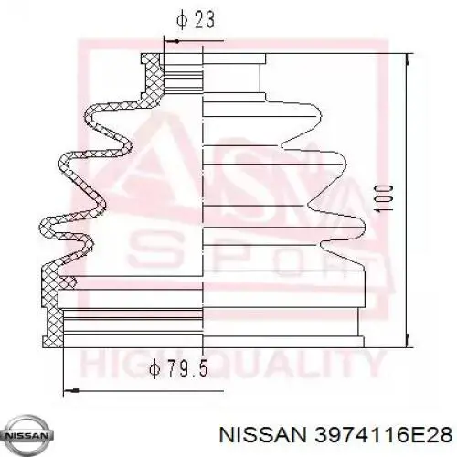 Пильник гранати внутрішній, передній півосі Nissan/Infiniti 3974116E28 ціна, від 5.97 USD