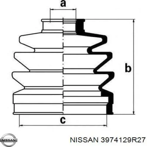 Пильник ШРУСа внутрішній, передній піввісі Nissan Prairie (M11) (Нісан Прерія)