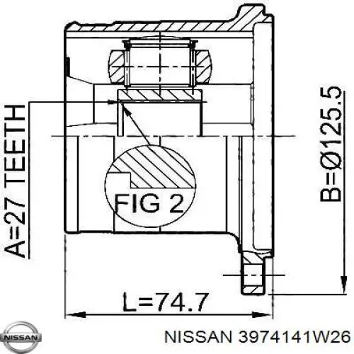 Пильник гранати внутрішній, передній півосі Nissan/Infiniti 3974141W26 ціна, від 7.46 USD
