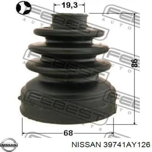Пильник гранати внутрішній, передній півосі Nissan/Infiniti 39741AY126 ціна, від 16.82 USD