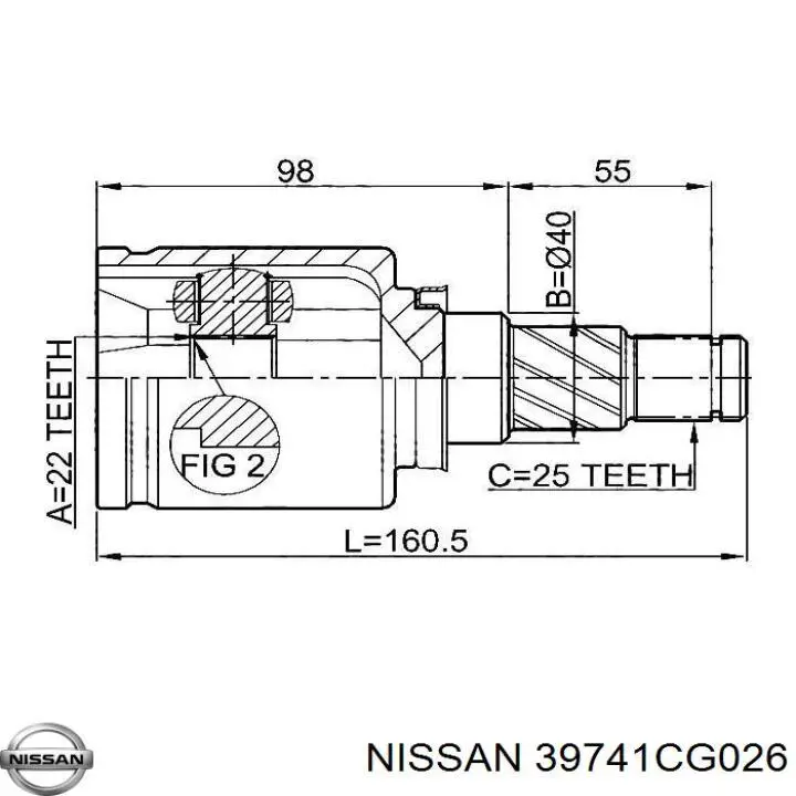 Пильник ШРУСа внутрішній, правий Nissan GT-R (R35) (Нісан Гт-р)