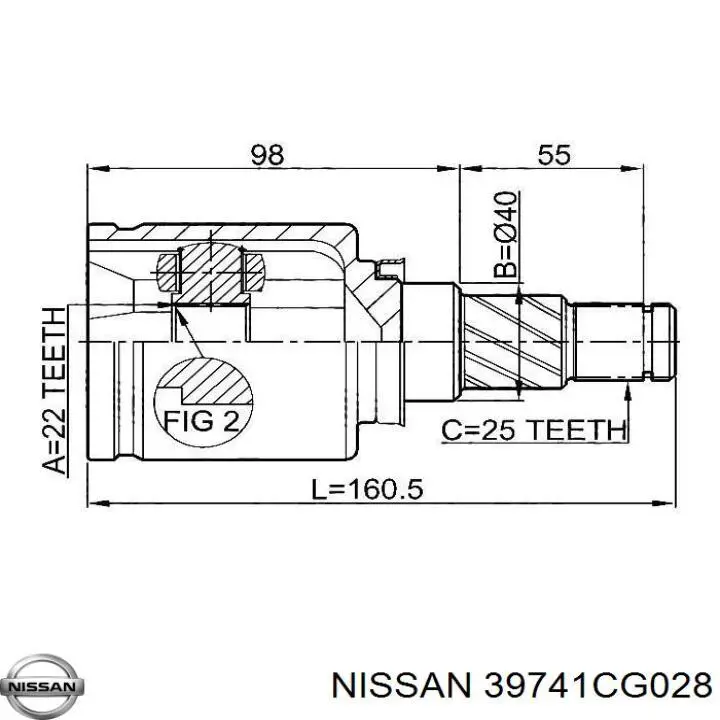 39741CG028 Nissan пильник шруса внутрішній, правий