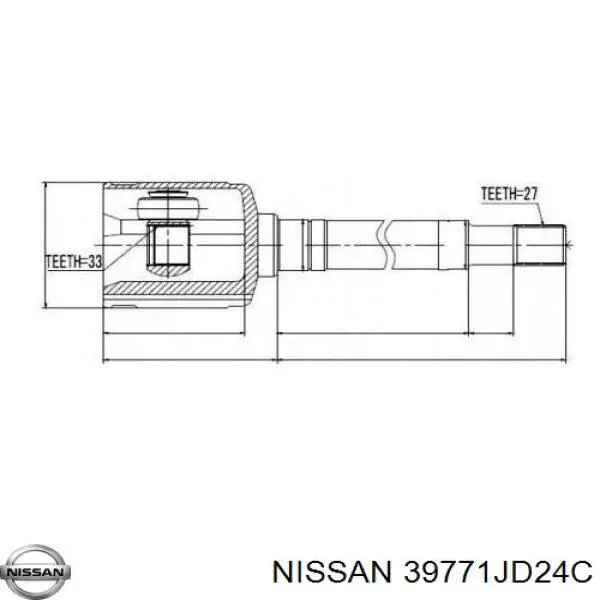 ШРКШ внутрішній, передній, правий Nissan/Infiniti 39771JD24C ціна, від 80.96 USD