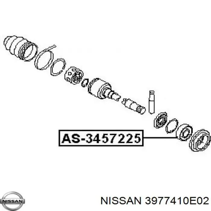 Купити 3977410E02 Nissan/Infiniti Підшипник піввісі переднього моста