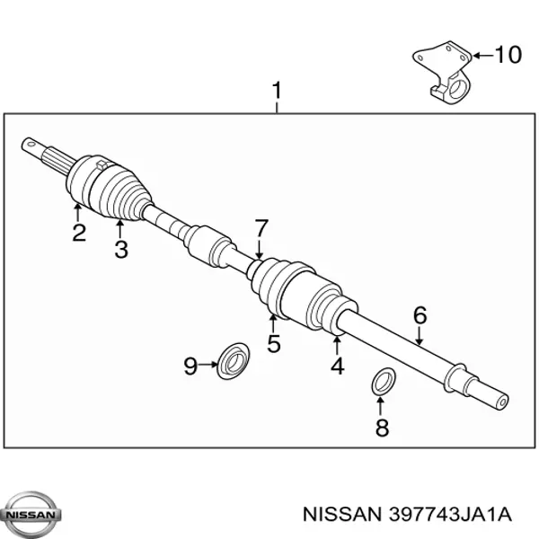 Купити 397743JA1A Nissan/Infiniti Підвісний підшипник передньої піввісі
