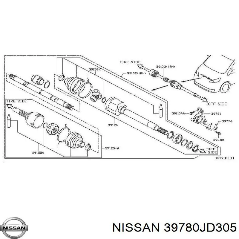  Nissan/Infiniti 39780JD305 ціна, від 63.36 USD