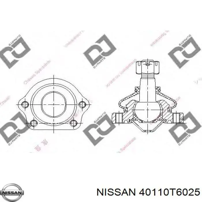 Кульова опора, верхня Nissan/Infiniti 40110T6025