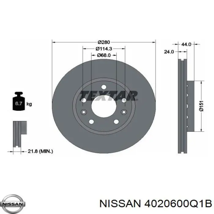 Купити 4020600Q1B Nissan/Infiniti Ротор гальмівний