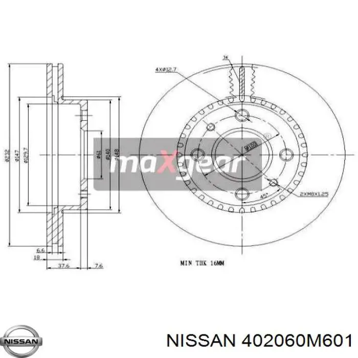 Купити 402060M601 Nissan/Infiniti Ротор гальмівний