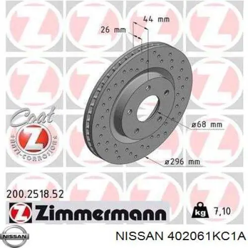 Диск переднього гальма Nissan/Infiniti 402061KC1A ціна, від 20.27 USD