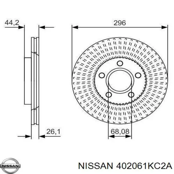 402061KC2A Nissan/Infiniti Гальмо дискове переднє