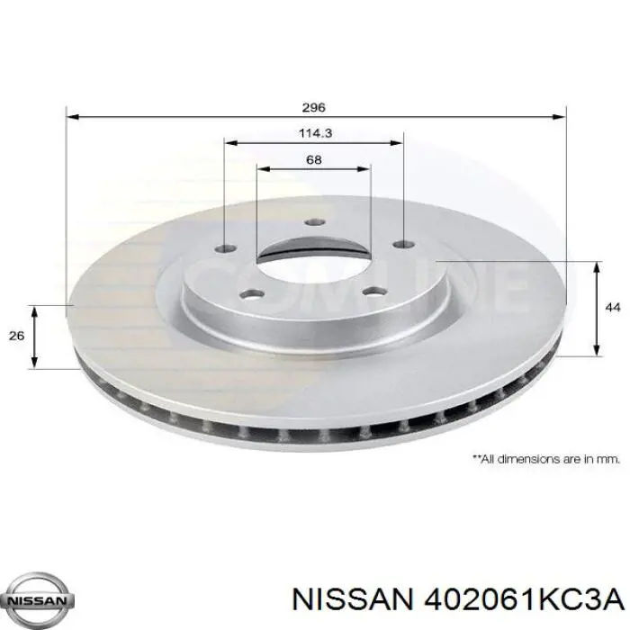 Гальмівні диски передні 402061KC3A Nissan/Infiniti