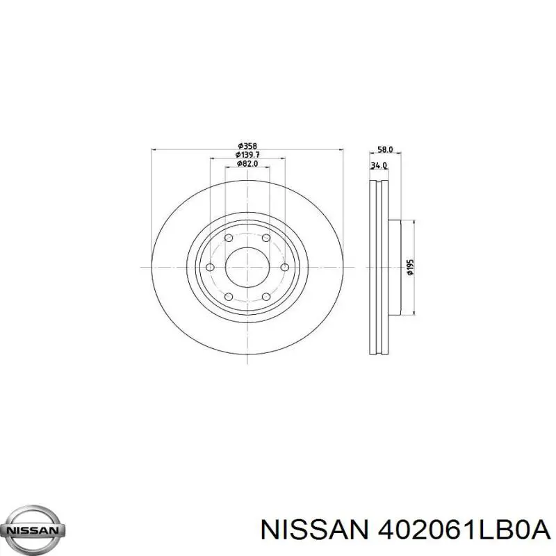 Диск переднього гальма Nissan/Infiniti 402061LB0A ціна, від 106.51 USD