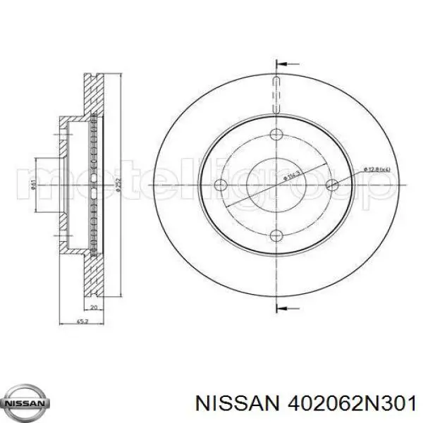 Купити 402062N301 Nissan/Infiniti Ротор гальмівний