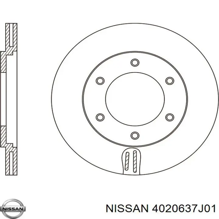 Диск гальмівний передній 4020637J01 Nissan