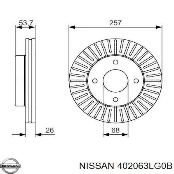 Диск переднього гальма Nissan/Infiniti 402063LG0B ціна, від 55.79 USD