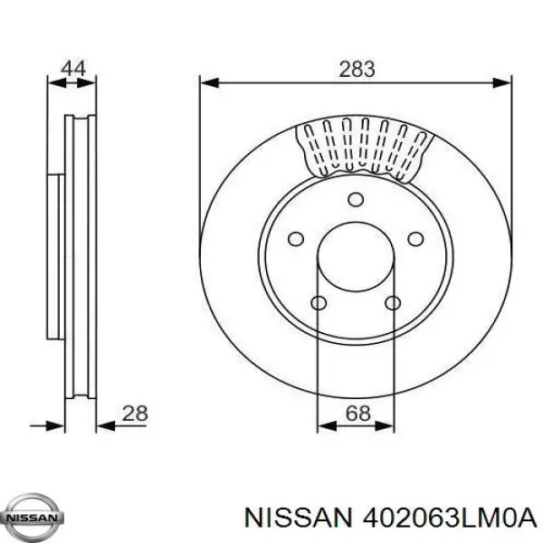 Купити 402063LM0A Nissan/Infiniti Ротор гальмівний