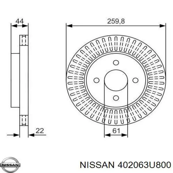 402063HA0A Nissan/Infiniti Гальмо дискове переднє