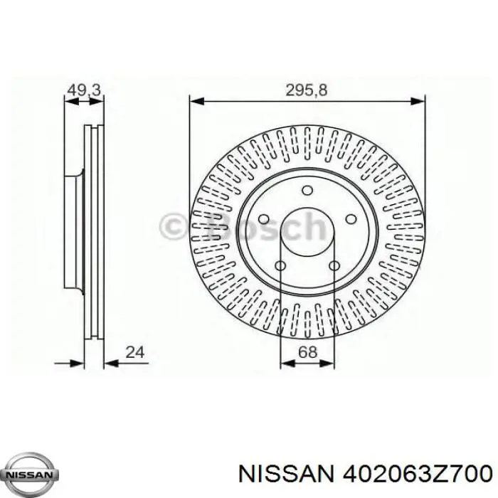 40206AL500 Nissan/Infiniti Гальмо дискове переднє
