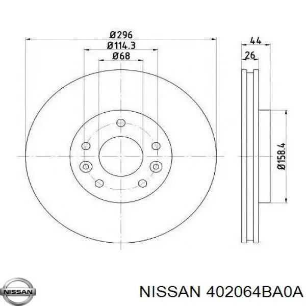 Диск переднього гальма Nissan/Infiniti 402064BA0A ціна, від 18.96 USD