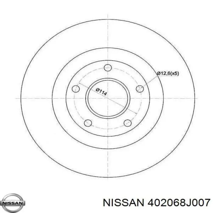 Гальмівні диски передні 402068J007 Nissan/Infiniti