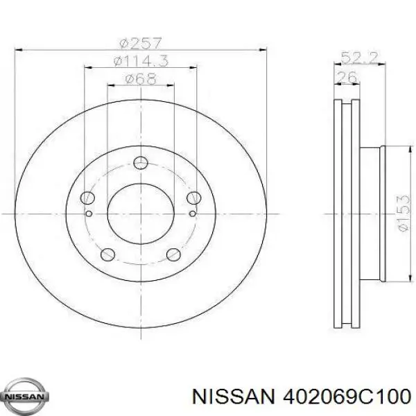 Купити 402069C100 Nissan/Infiniti Ротор гальмівний