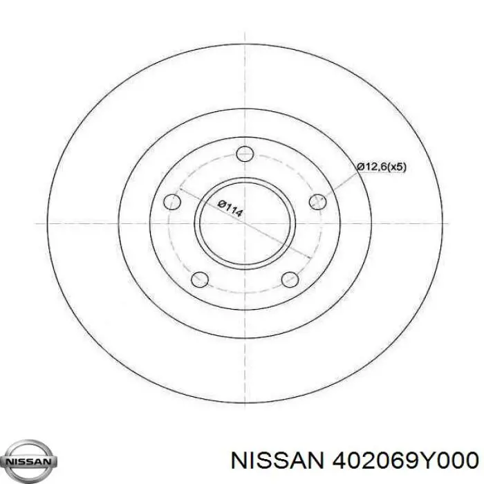 Гальмівні диски передні 402069Y000 Nissan/Infiniti