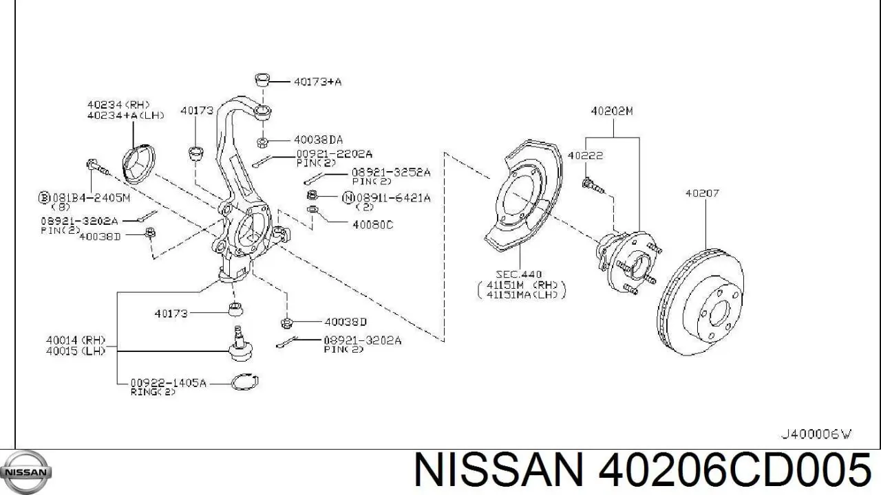 40206CD005 Nissan диск гальмівний передній