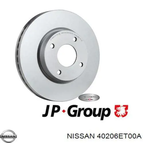 Диск переднього гальма Nissan/Infiniti 40206ET00A ціна, від 33.43 USD