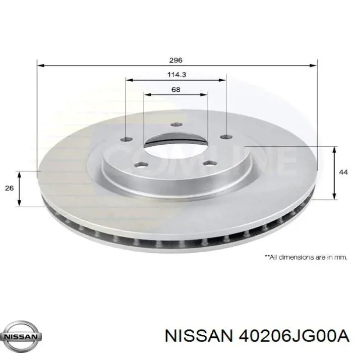 Диск переднього гальма Nissan/Infiniti 40206JG00A ціна, від 45.97 USD