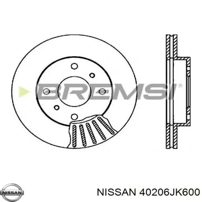Гальмівні диски передні 40206JK600 Nissan/Infiniti