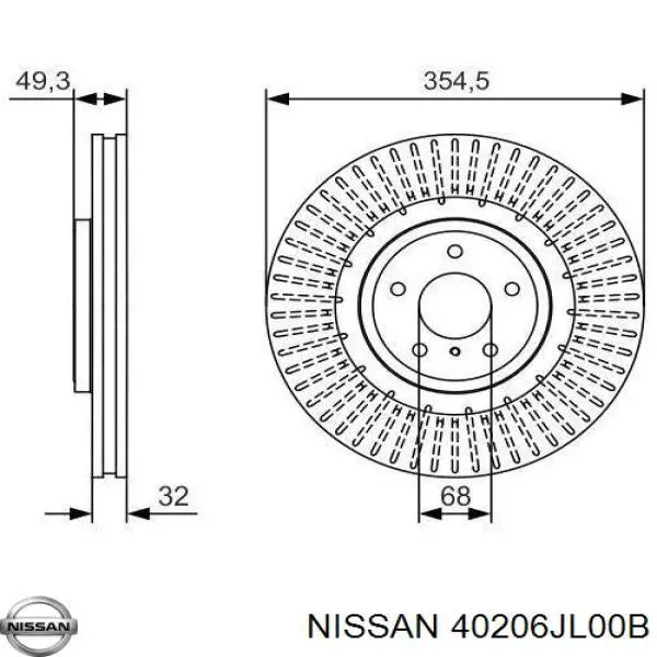 40206JL00B Nissan/Infiniti Гальмо дискове переднє