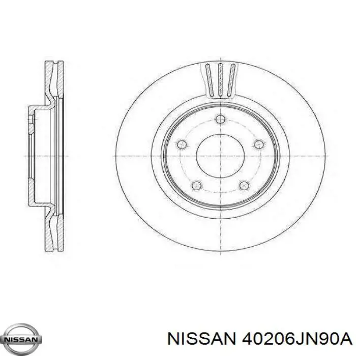 40206JN90A Nissan диск гальмівний передній