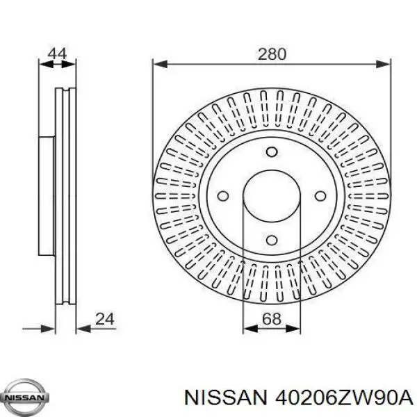Диск переднього гальма Nissan/Infiniti 40206ZW90A ціна, від 35.10 USD