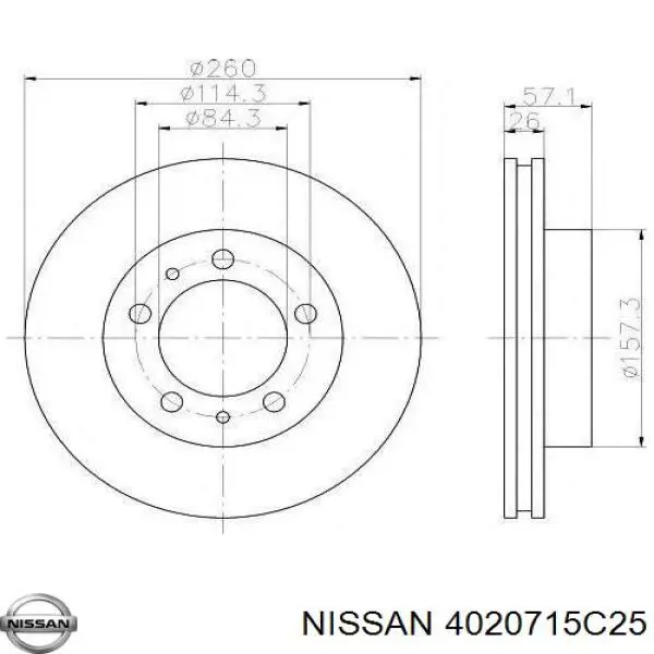Купити 4020715C25 Nissan/Infiniti Ротор гальмівний