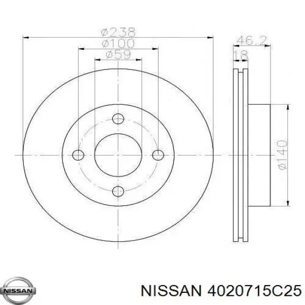 Гальмівні диски передні 4020715C25 Nissan/Infiniti