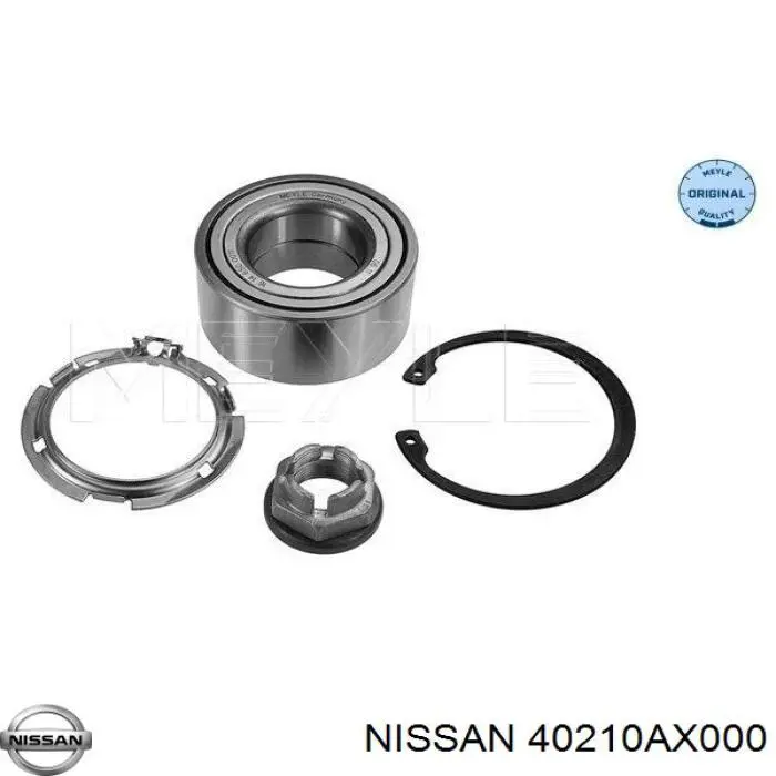 Комплект підшипник маточини передньої Nissan/Infiniti 40210AX000 ціна, від 40.16 USD