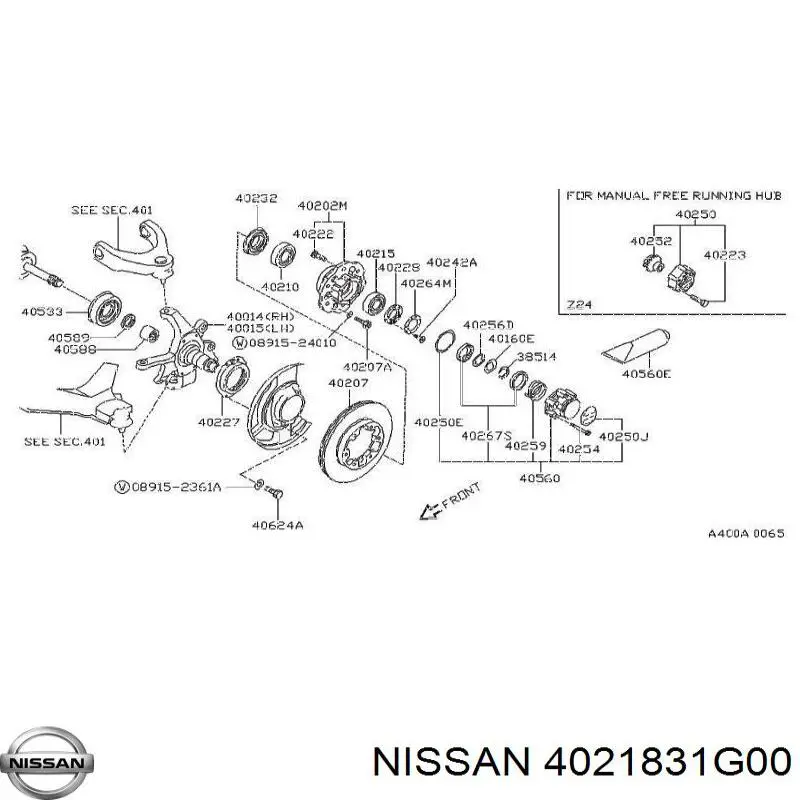 Кільце стопорне підшипника передньої маточини 4021831G00 Nissan