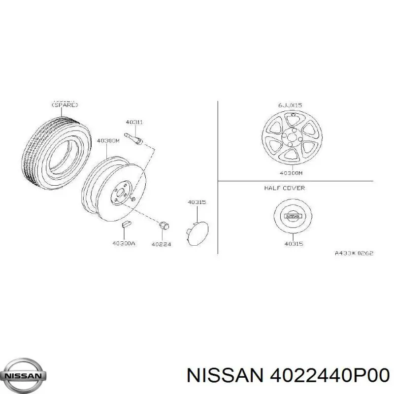 Гайка колісна на Nissan Primera (WP11)