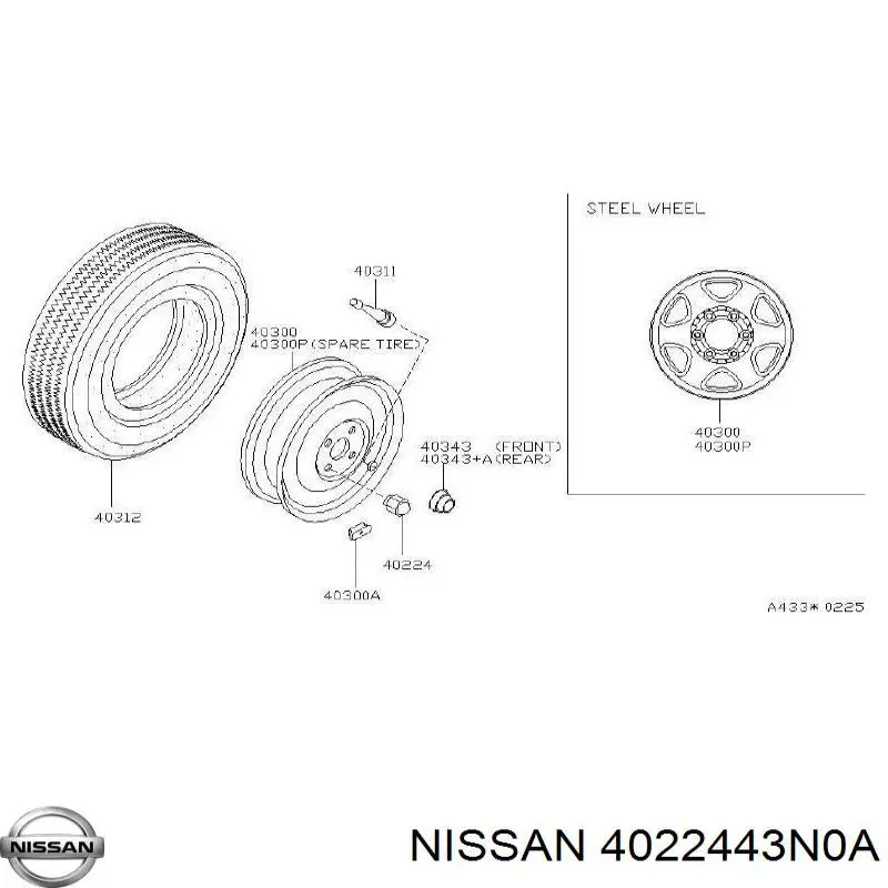 Купити 4022443N0A Nissan/Infiniti Колісні гайки